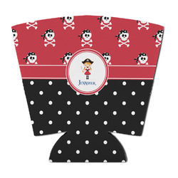 Girl's Pirate & Dots Party Cup Sleeve - with Bottom (Personalized)