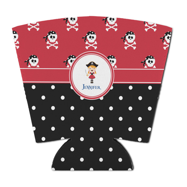 Girl's Pirate & Dots Party Cup Sleeves - with bottom - FRONT