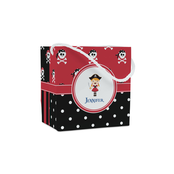 Custom Girl's Pirate & Dots Party Favor Gift Bags - Matte (Personalized)