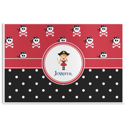 Girl's Pirate & Dots Disposable Paper Placemats (Personalized)