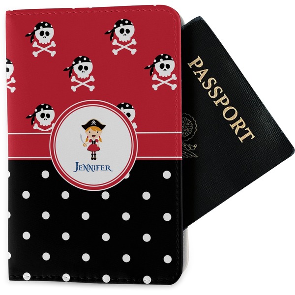Custom Girl's Pirate & Dots Passport Holder - Fabric (Personalized)