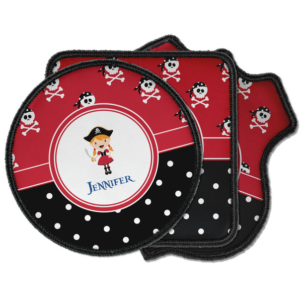 Custom Girl's Pirate & Dots Iron on Patches (Personalized)