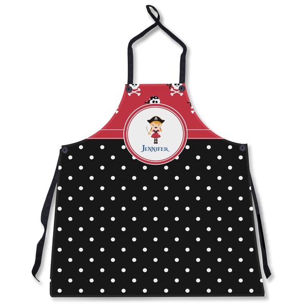 Custom Girl's Pirate & Dots Apron Without Pockets w/ Name or Text