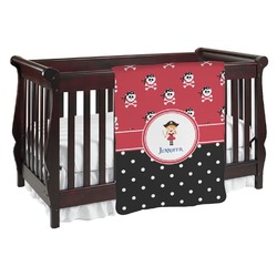 Girl's Pirate & Dots Baby Blanket (Personalized)