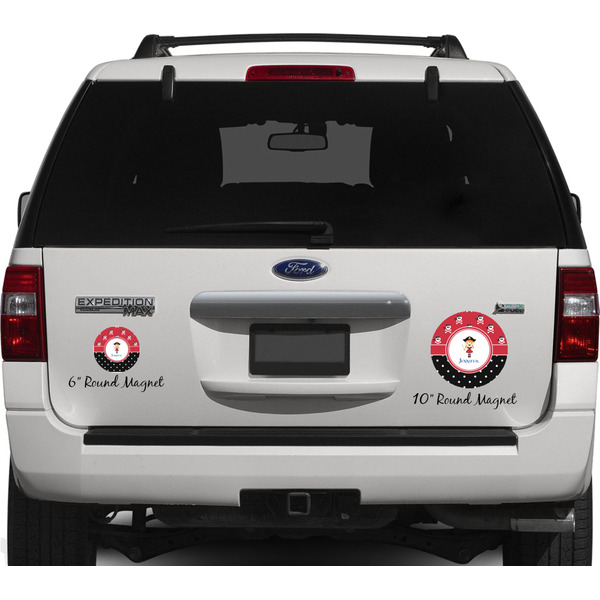 Girl's Pirate & Dots Personalized Car Magnets on Ford Explorer