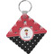 Girl's Pirate & Dots Diamond Plastic Keychain w/ Name or Text