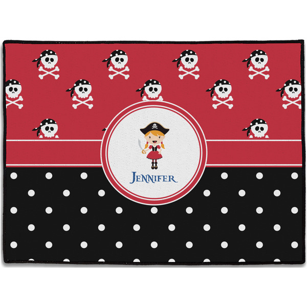 Custom Girl's Pirate & Dots Door Mat (Personalized)