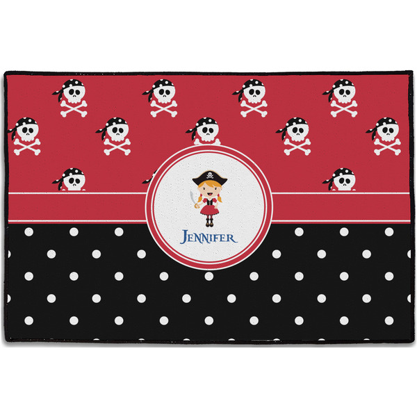 Girl's Pirate & Dots Personalized Door Mat - 36x24 (APPROVAL)