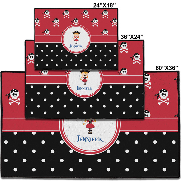 Girl's Pirate & Dots Personalized Door Mat - Group Parent IMF