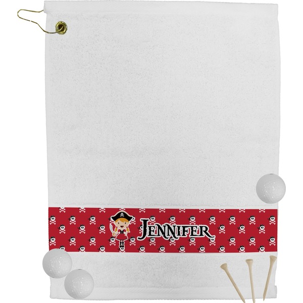 Custom Girl's Pirate & Dots Golf Bag Towel (Personalized)
