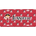 Girl's Pirate & Dots Front License Plate (Personalized)