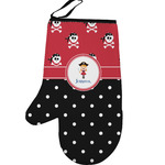Girl's Pirate & Dots Left Oven Mitt (Personalized)