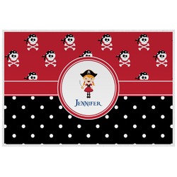 Girl's Pirate & Dots Laminated Placemat w/ Name or Text