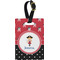 Girl's Pirate & Dots Plastic Luggage Tag - Rectangular w/ Name or Text
