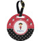 Girl's Pirate & Dots Personalized Round Luggage Tag