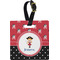 Girl's Pirate & Dots Personalized Square Luggage Tag