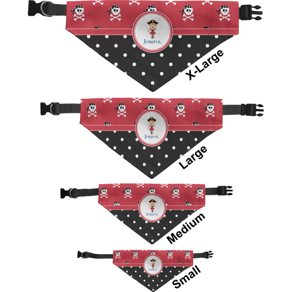 Girl's Pirate & Dots Pet Bandana Sizes