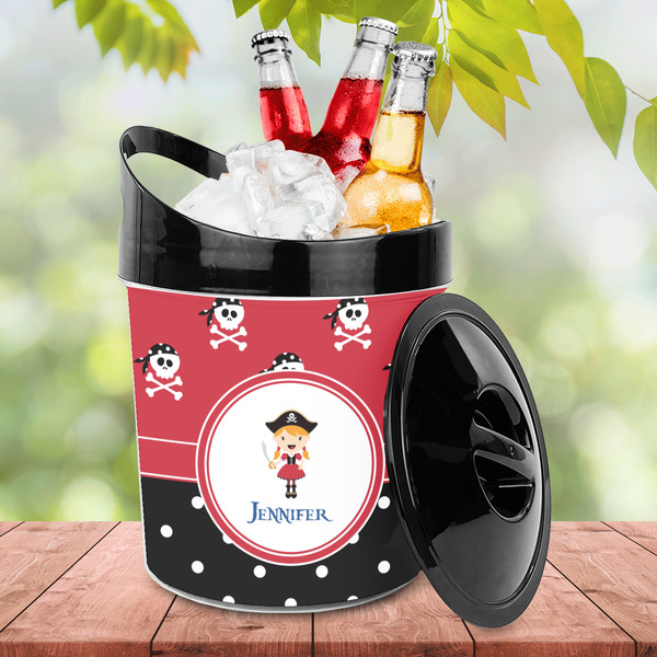 Girl's Pirate & Dots Plastic Ice Bucket - LIFESTYLE