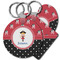 Girl's Pirate & Dots Plastic Keychains