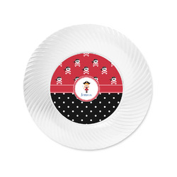 Girl's Pirate & Dots Plastic Party Appetizer & Dessert Plates - 6" (Personalized)