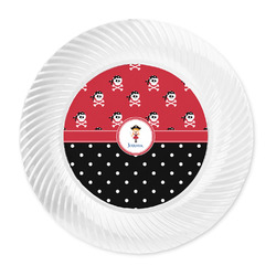 Girl's Pirate & Dots Plastic Party Dinner Plates - 10" (Personalized)