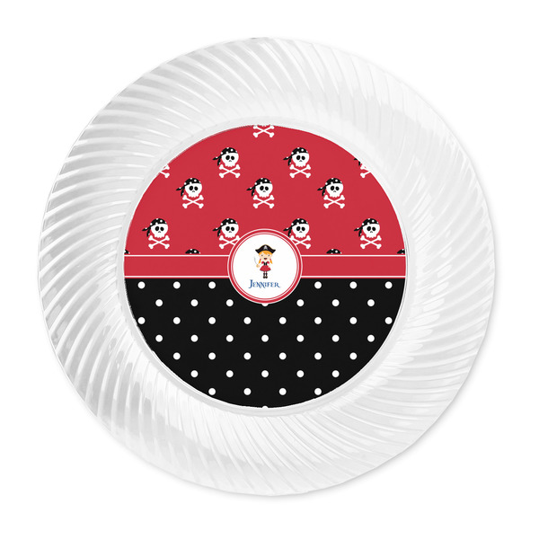Girl's Pirate & Dots Plastic Party Dinner Plates - Approval