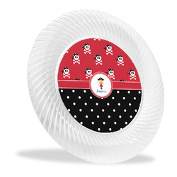 Girl's Pirate & Dots Plastic Party Dinner Plates - 10" (Personalized)