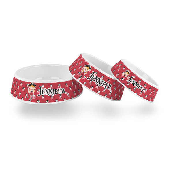 Girl's Pirate & Dots Plastic Pet Bowls - PARENT MAIN