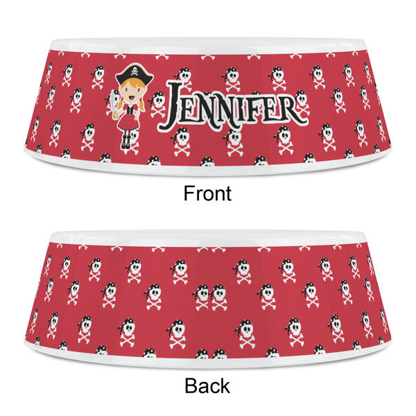 Girl's Pirate & Dots Plastic Pet Bowls - Small - APPROVAL