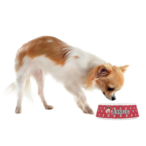Girl's Pirate & Dots Plastic Pet Bowls - Small - LIFESTYLE