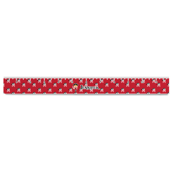 Girl's Pirate & Dots Plastic Ruler - 12" - FRONT