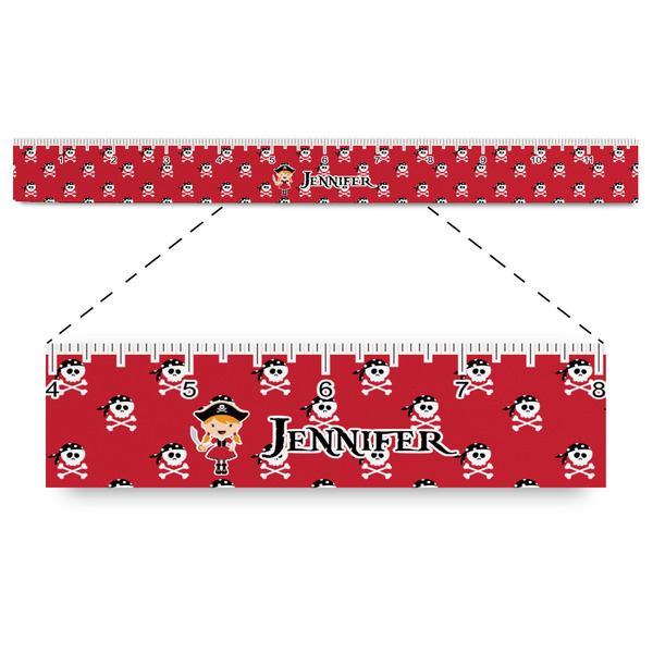 Custom Girl's Pirate & Dots Plastic Ruler - 12" (Personalized)