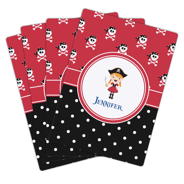 Girl's Pirate & Dots Playing Cards - Hand Back View