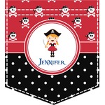 Girl's Pirate & Dots Iron On Faux Pocket (Personalized)
