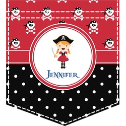 Girl's Pirate & Dots Iron On Faux Pocket (Personalized)