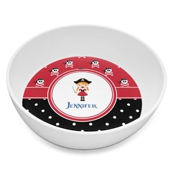 Girl's Pirate & Dots Melamine Bowl - 8 oz (Personalized)
