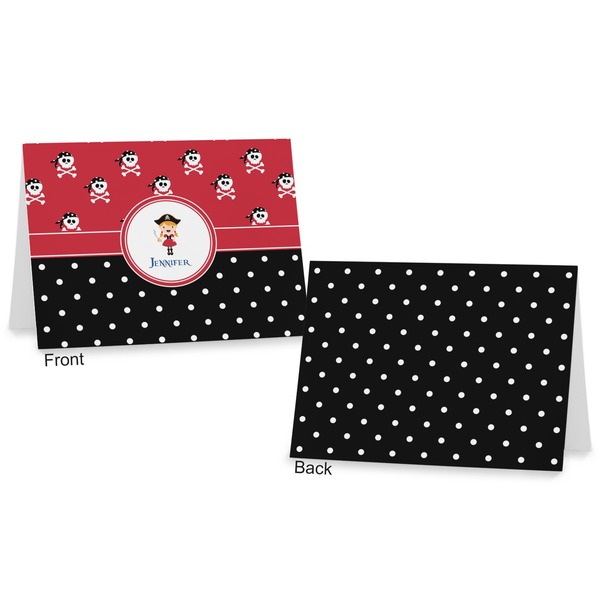 Girl's Pirate & Dots Postcard - Front and Back