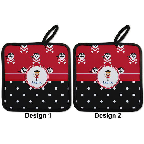 Girl's Pirate & Dots Pot Holders - Set of 2 APPROVAL