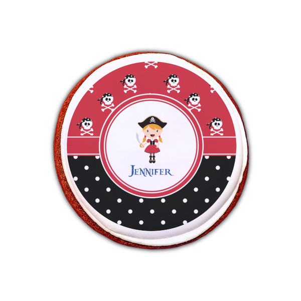 Girl's Pirate & Dots Printed Icing Circle - XSmall - On Cookie