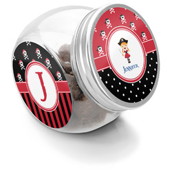 Girl's Pirate & Dots Puppy Treat Jar (Personalized)
