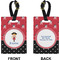 Girl's Pirate & Dots Rectangle Luggage Tag (Front + Back)