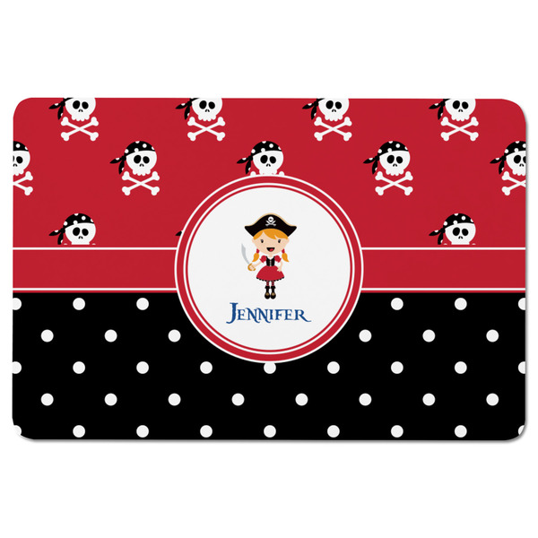 Girl's Pirate & Dots Rectangular Fridge Magnet - FRONT