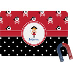 Girl's Pirate & Dots Rectangular Fridge Magnet (Personalized)