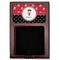 Girl's Pirate & Dots Red Mahogany Sticky Note Holder - Flat
