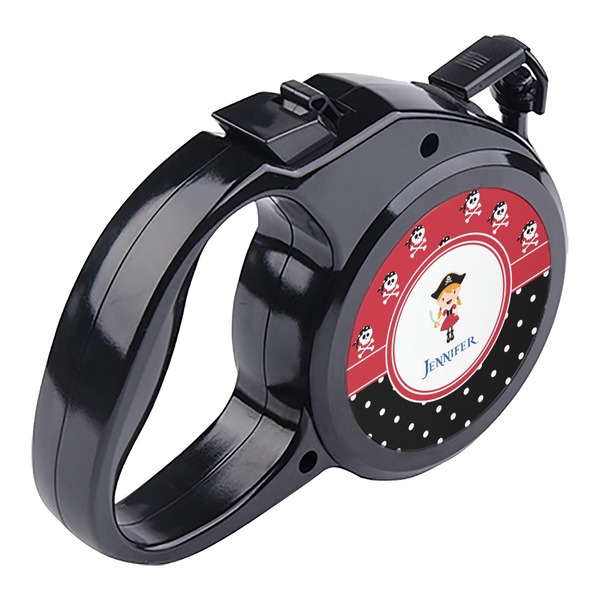 Girl's Pirate & Dots Retractable Dog Leash - Angle