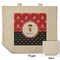 Girl's Pirate & Dots Reusable Cotton Grocery Bag - Front & Back View