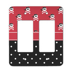 Girl's Pirate & Dots Rocker Style Light Switch Cover - Two Switch