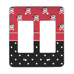 Girl's Pirate & Dots Rocker Style Light Switch Cover - Two Switch
