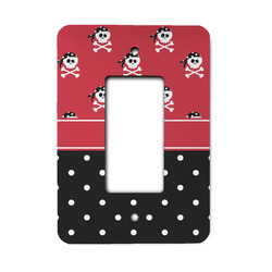 Girl's Pirate & Dots Rocker Style Light Switch Cover (Personalized)
