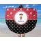 Girl's Pirate & Dots Round Beach Towel - In Use